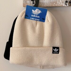 NWT Adidas Beanies (2 pack) black and cream